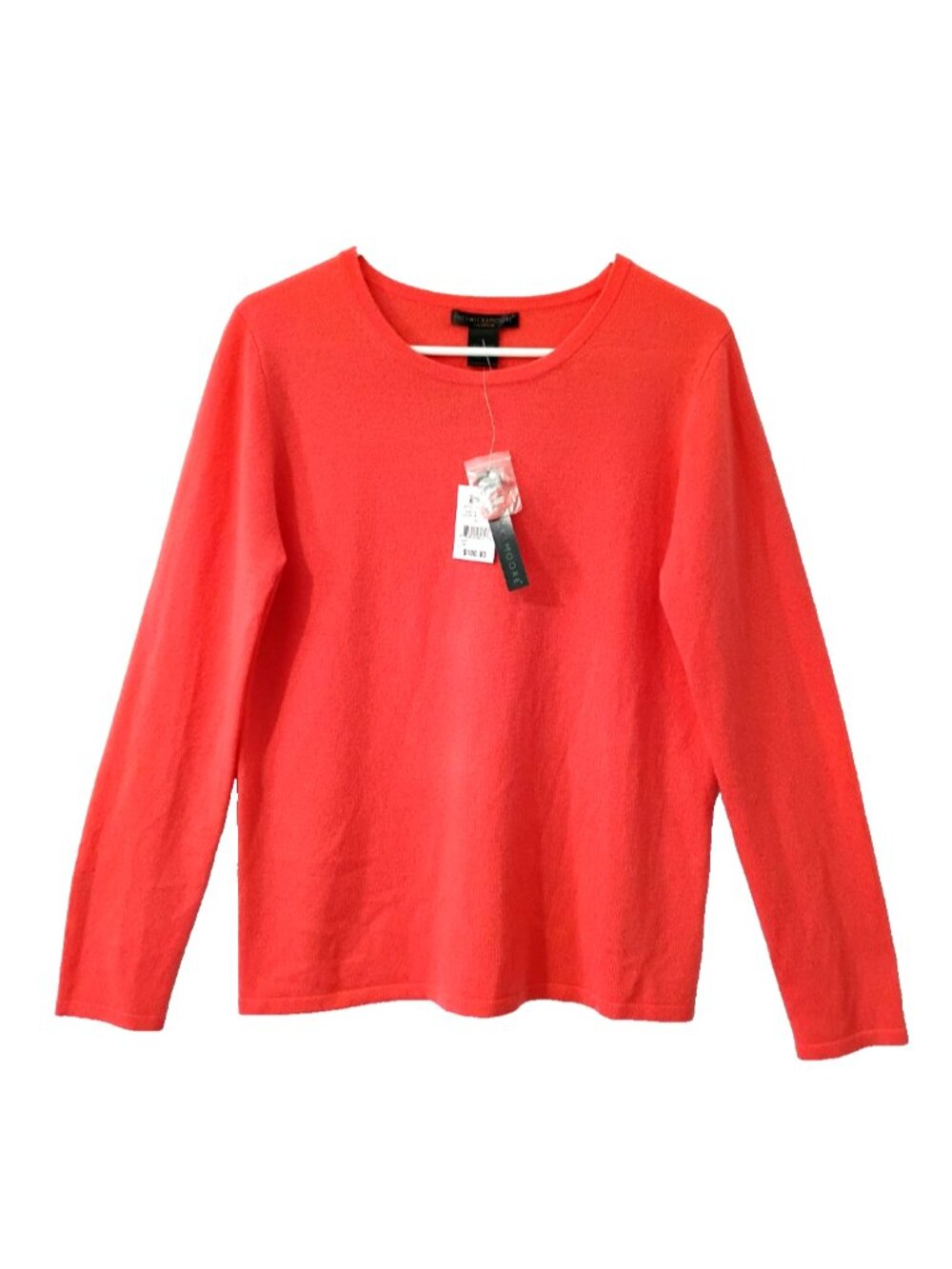 Preswick & Moore Cashmere Sweater Crew Neck Pullover Orange - Large  NWT